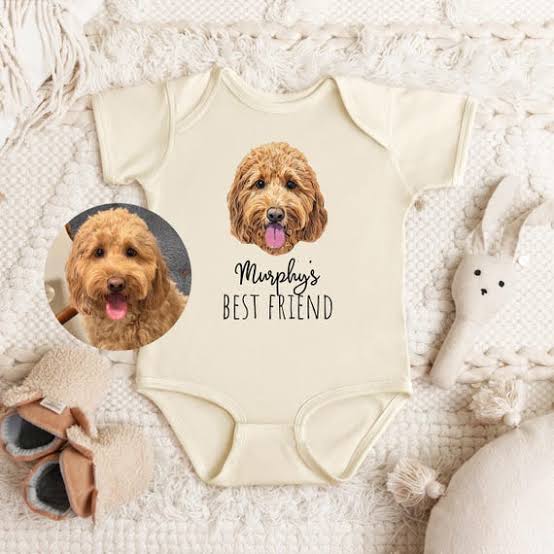 Custom Pet Portrait Baby Onesie